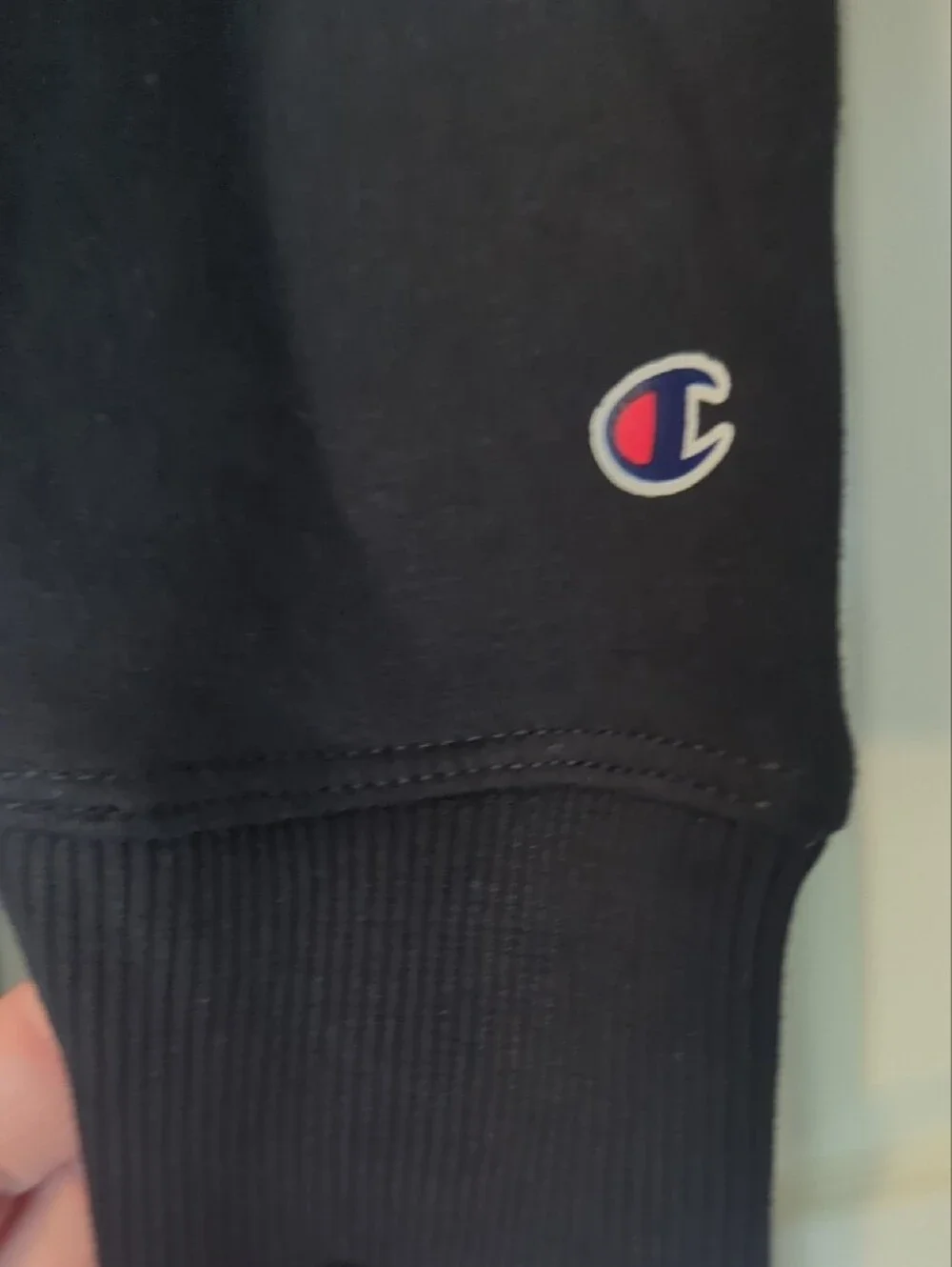 Champion Kids Black Hoodie and Jogger Set with Logo